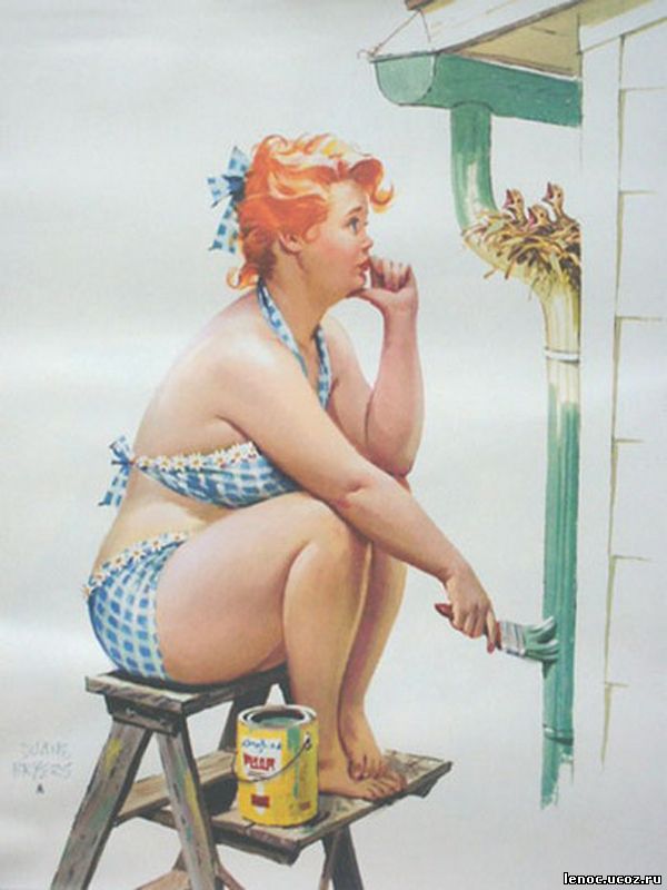 Американский художник Дуэйн Брайерс (Duane Bryers), хильда, hilda, тостушка, пышка, полные женщины, позитив