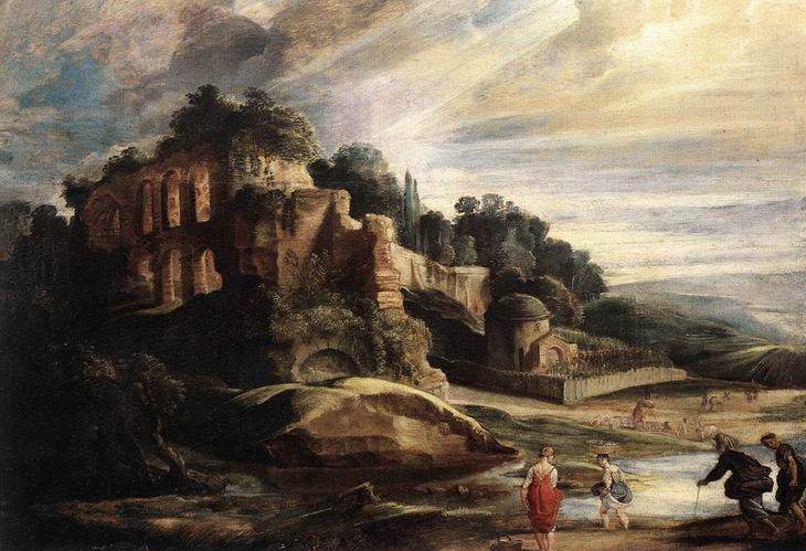 Пейзаж с руинами Палатина в Риме, 1608