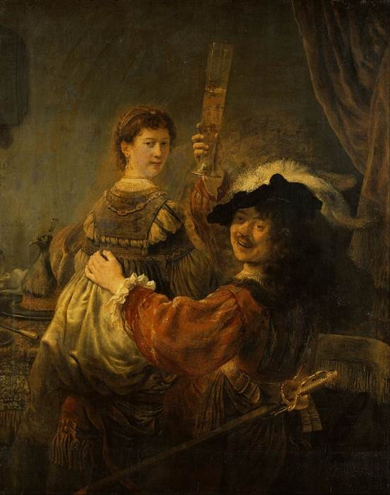 Автопортрет с Саскией картина Рембрандта