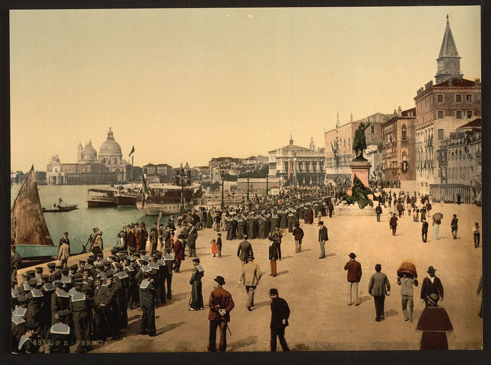 Цветные фотохромные ретро фотографии Венеция Италия 23