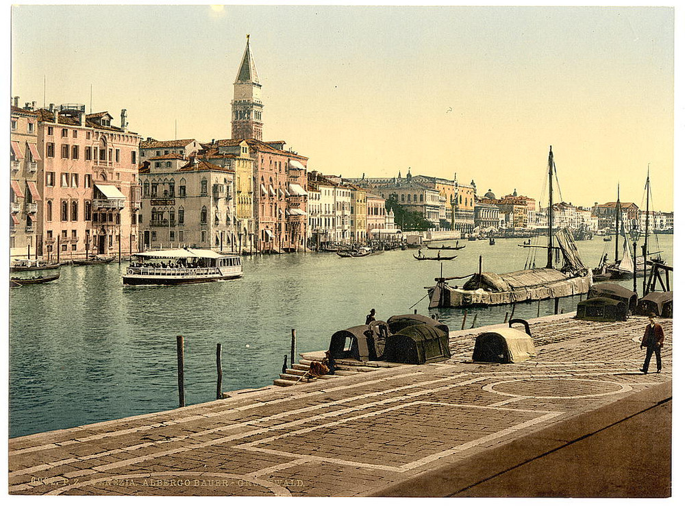 Цветные фотохромные ретро фотографии Венеция Италия 46