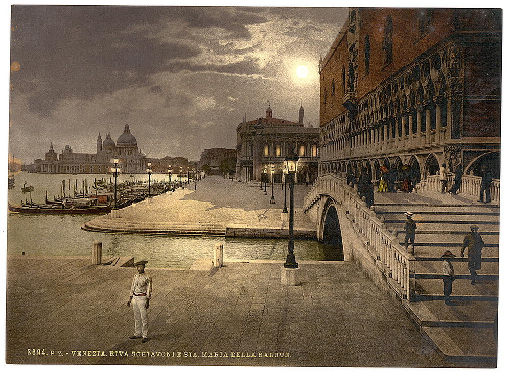 Цветные фотохромные ретро фотографии Венеция Италия 56