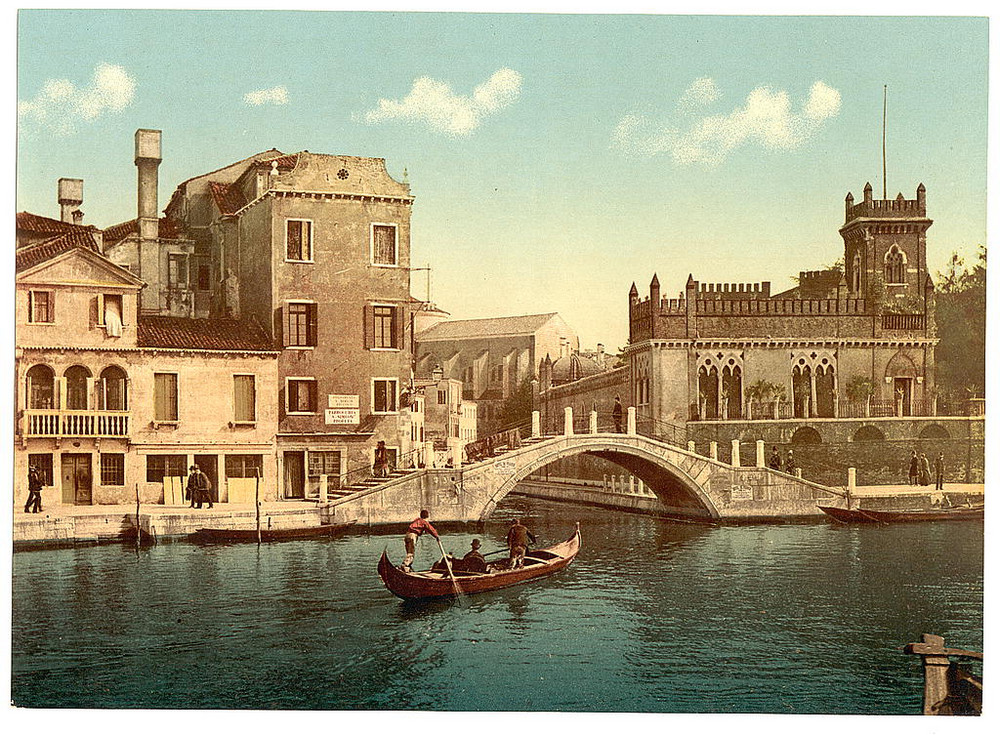 Цветные фотохромные ретро фотографии Венеция Италия 65