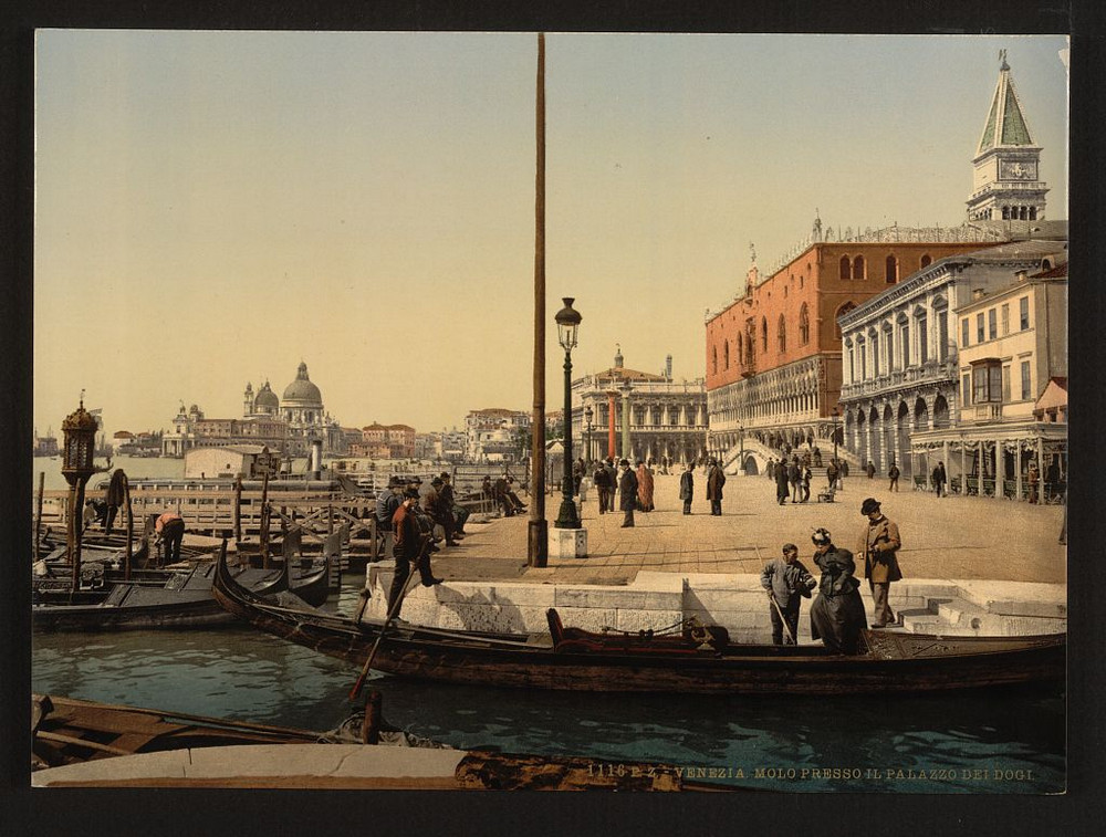 Цветные фотохромные ретро фотографии Венеция Италия 69