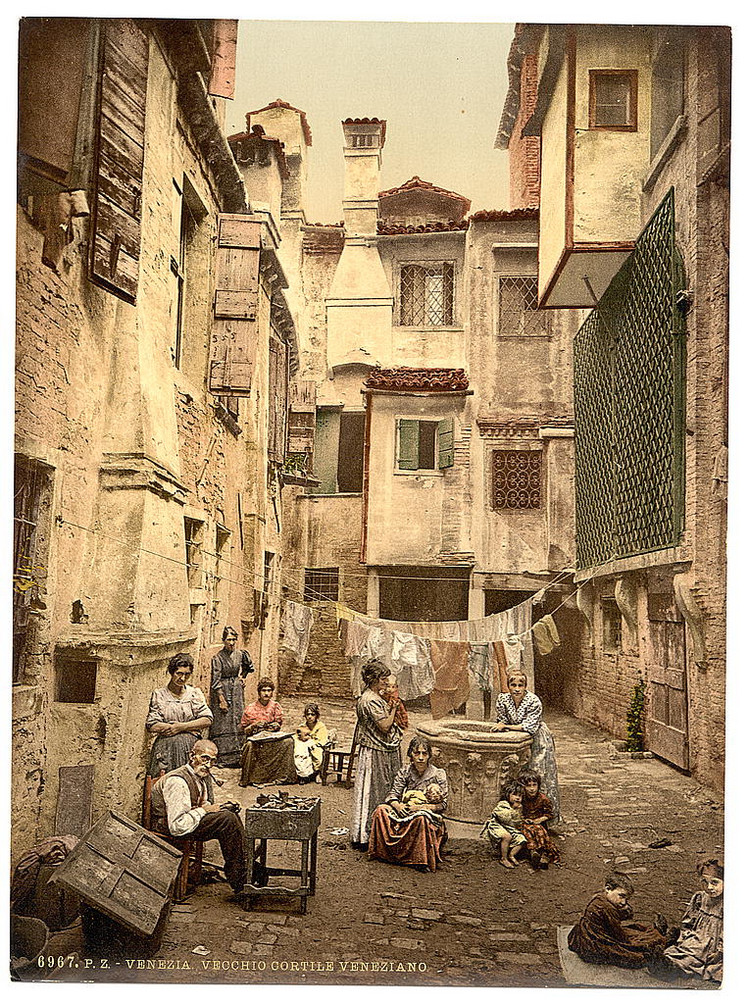 Цветные фотохромные ретро фотографии Венеция Италия 88