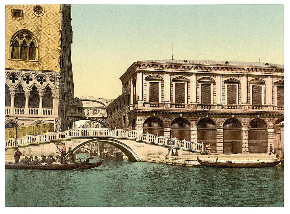 Цветные фотохромные ретро фотографии Венеция Италия 98