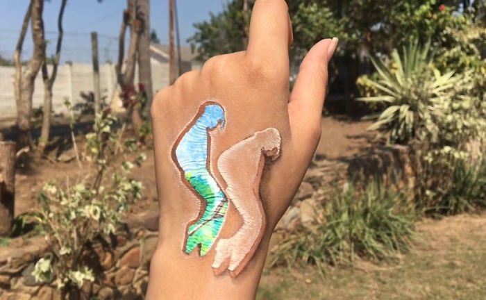 Девушка рисует 3D-картины на своей руке Объемные татуировки, забавно, интересно, объемные рисунки, рисование, рисунки, рисунки 3д, трехмерные рисунки