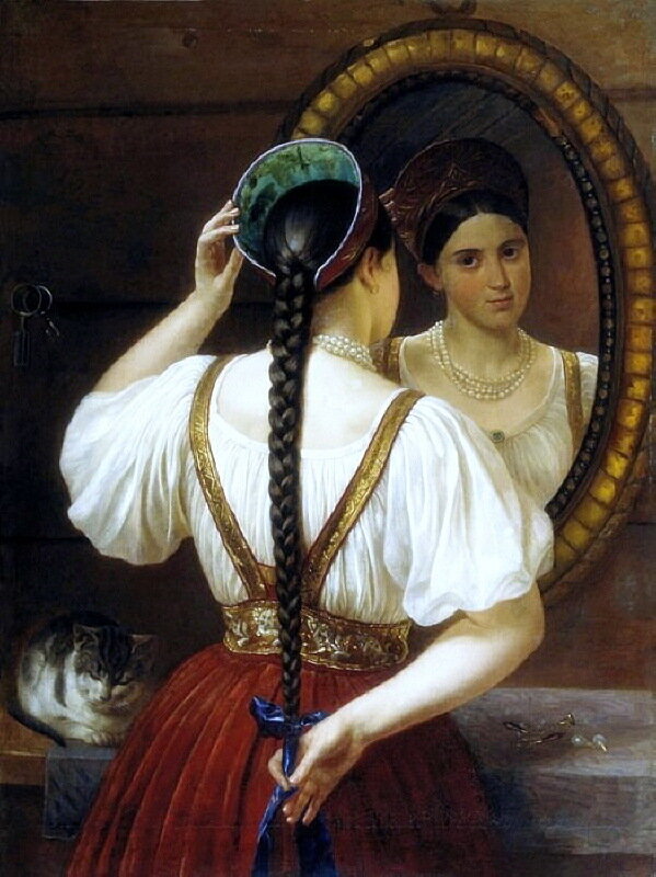 Филипп Будкин (1806-1850)           Девушка перед зеркалом