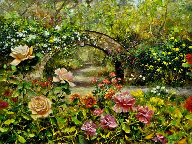 Сады из роз в живописи