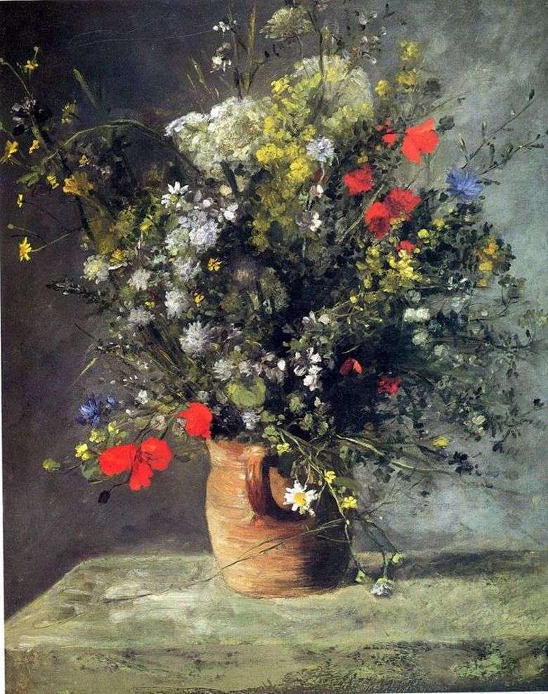 Описание картины Пьера Огюста Ренуара «Цветы в вазе»