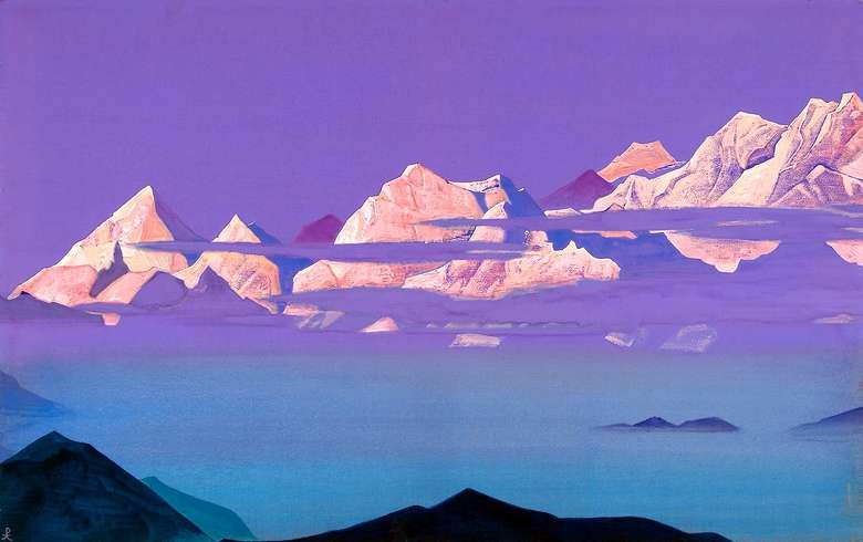 Описание картины Николая Рериха «Гималаи. Розовые горы»