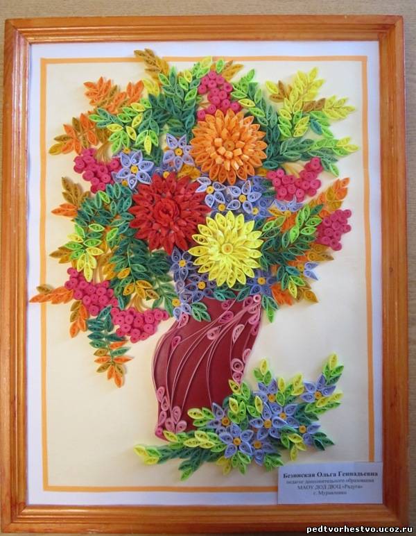 Квиллинг картины цветы букеты