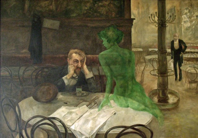 Виктор Олива "Пьющий абсент". 1901г.