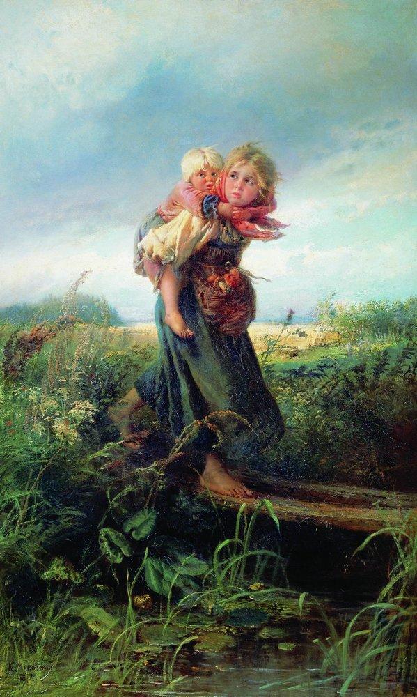 Константин Маковский "Дети, бегущие от грозы"