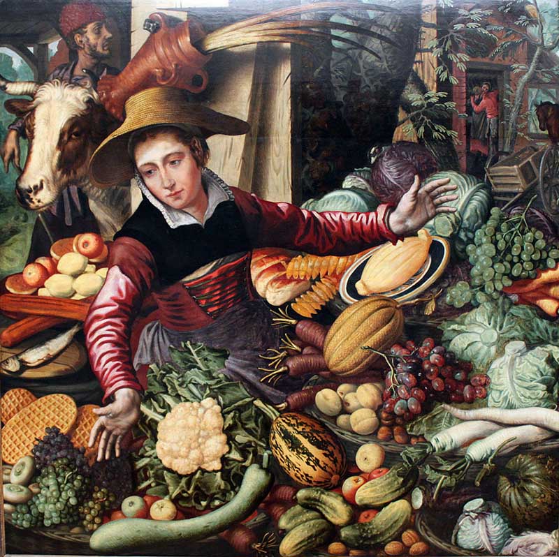 Питер Артсен Рыночная торговка овощами (1569) - 800 х 798