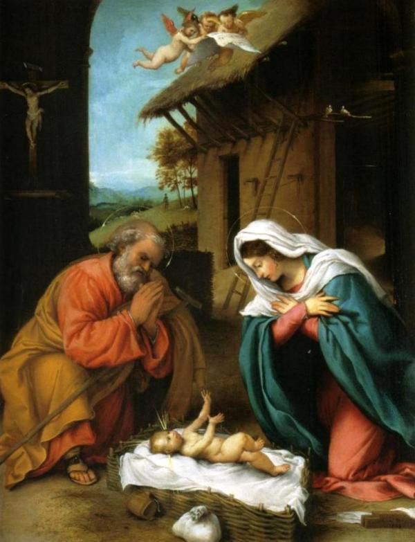 Рождество Христово - Лоренцо Лотто (1523)