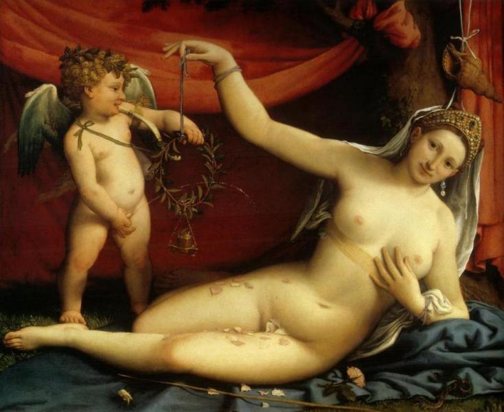 Венера и Купидон - Лоренцо Лотто (1525)