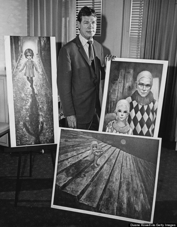MAY 19 1965, MAY 20 1965; Artist and His Work; Walter Keane displays two of his better known paintin