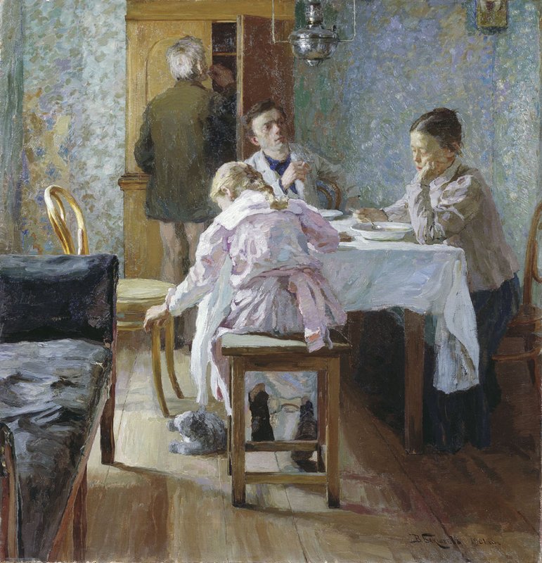 Василий Бакшеев. За обедом. неудачники. 1901