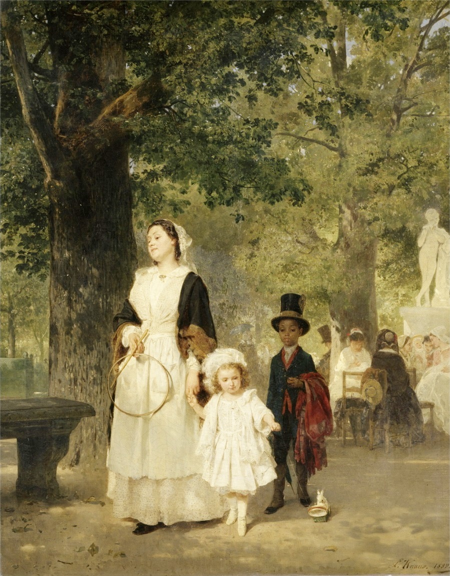 Promenade in the Tuileries Gardens, 1855 (oil on canvas)
