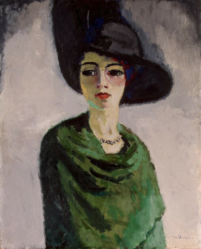 Женщина в черной шляпе. 1908. 100 x 81.5 см. масло, холст. Санкт-Петербург, Эрмитаж.jpg