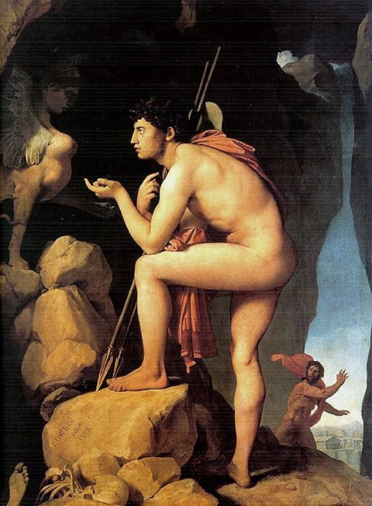Энгр, Эдип и сфинкс,1808 г.,Oedipus et Sphinx,