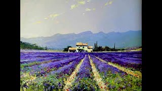 Мастер-класс картина маслом "Лавандовое поле".Lavender field.Picture