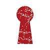 Красный гранж замочную скважину логотип | Векторный клипарт