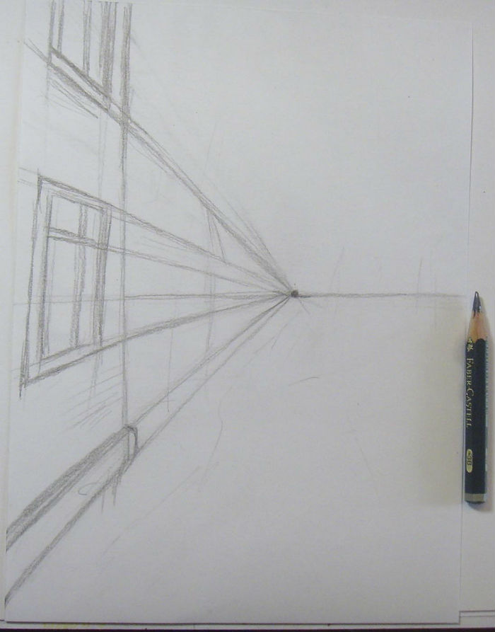 Как нарисовать пейзаж цветными
карандашами, шаг 1