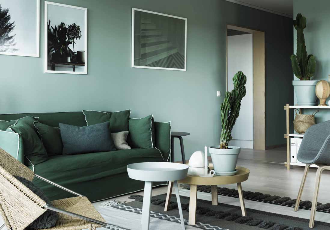 Тренды в дизайне интерьера 2018 с диваном