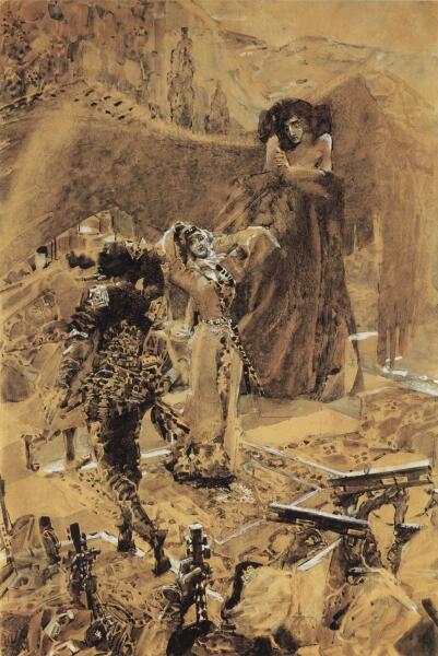 М. А. Врубель, иллюстрация к поэме М. Ю. Лермонтова, 1890 г.