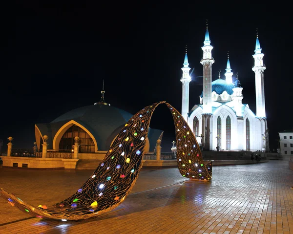 Мечеть Кул Шариф в Казанский Кремль ночью — стоковое фото