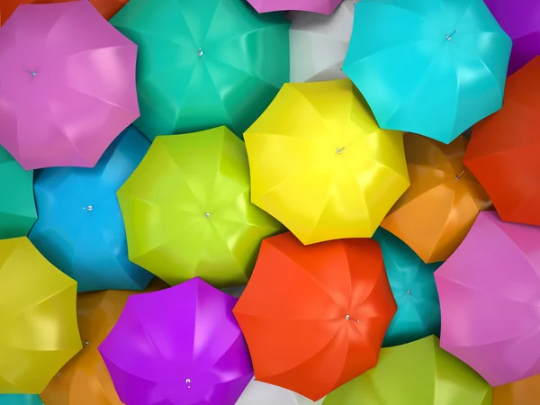 Разноцветные зонты — стоковое фото