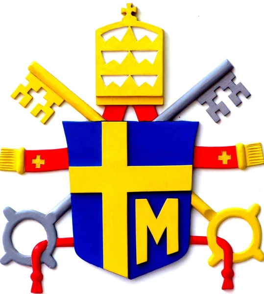 Герб польского папы Павла II помещены таз — стоковое фото