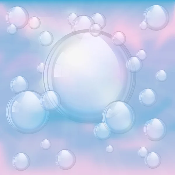 Небо и пузыри фона — стоковый вектор