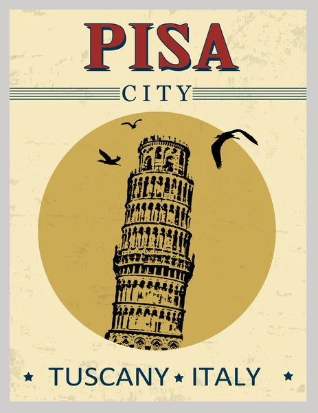 Пизанская башня плакат — стоковый вектор