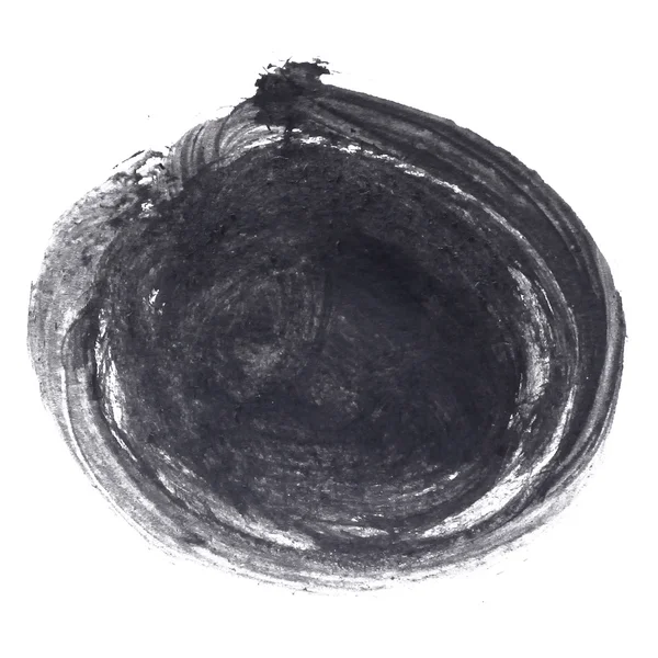 Спот круг, Черное Искусство акварели указатель текстуры изолированные белый — стоковое фото