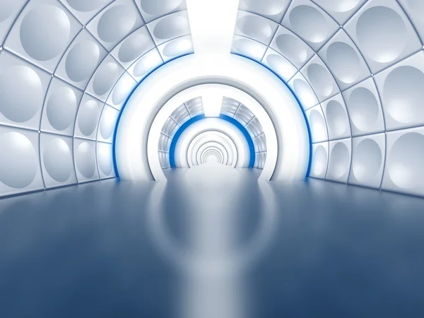 Футуристический туннель как коридор корабля — стоковое фото