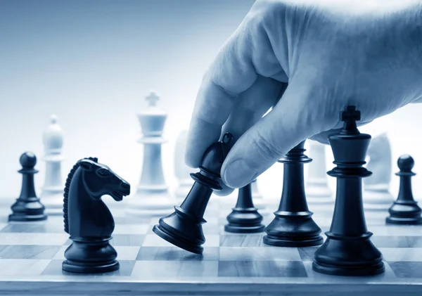 Шахматы конфликт — стоковое фото