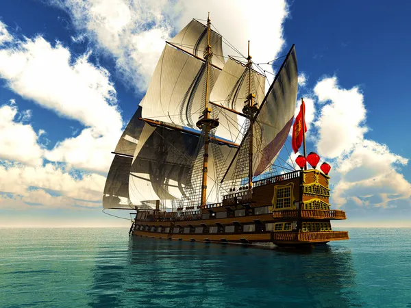 Пират Бригантина — стоковое фото