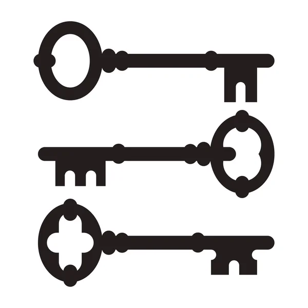 Старый набор ключевых силуэт — стоковый вектор