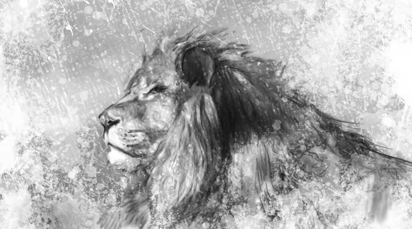 Рисунок Льва тату искусства иллюстрации, ручной работы — стоковое фото