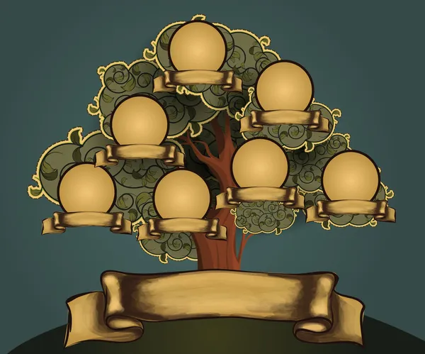 Генеалогическое древо шаблон оформления — стоковый вектор