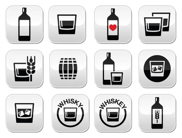 Набор кнопок алкоголь виски или виски — стоковый вектор