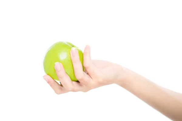 Человеческая рука с apple — стоковое фото