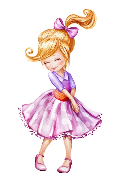Милая маленькая девочка эскиз Иллюстрация — стоковое фото