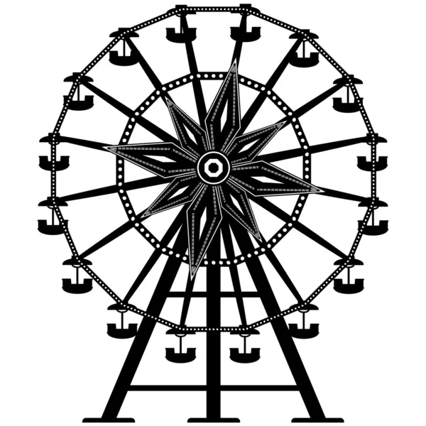 Векторный силуэт колеса обозрения — стоковый вектор