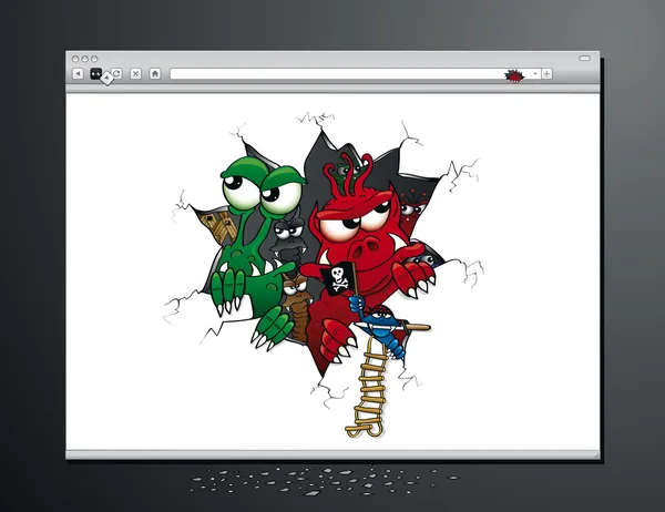 Вирусной атаки на ваш Интернет-браузер — стоковый вектор