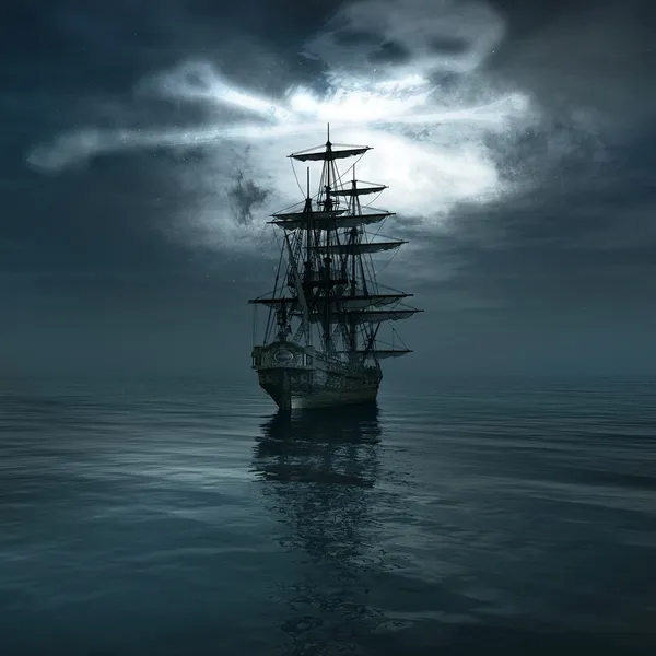 Старый пиратский корабль — стоковое фото