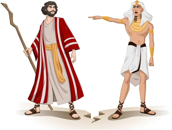 От фараона посылает Моисея для Пасхи — стоковый вектор